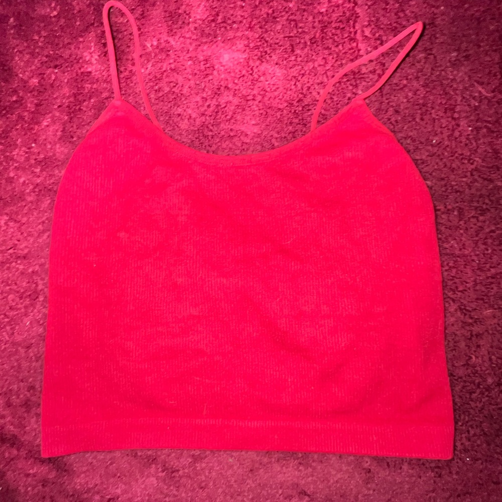 Streetwear Society Red Fitted Crop Camisole